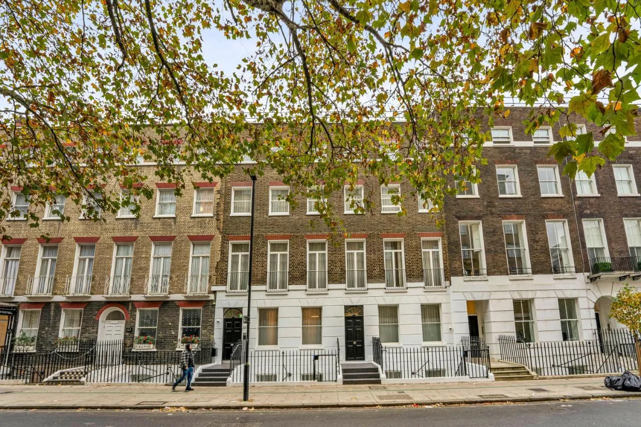 Exterior of Cleveland Residences Bloomsbury on Guilford Street, Camden, London